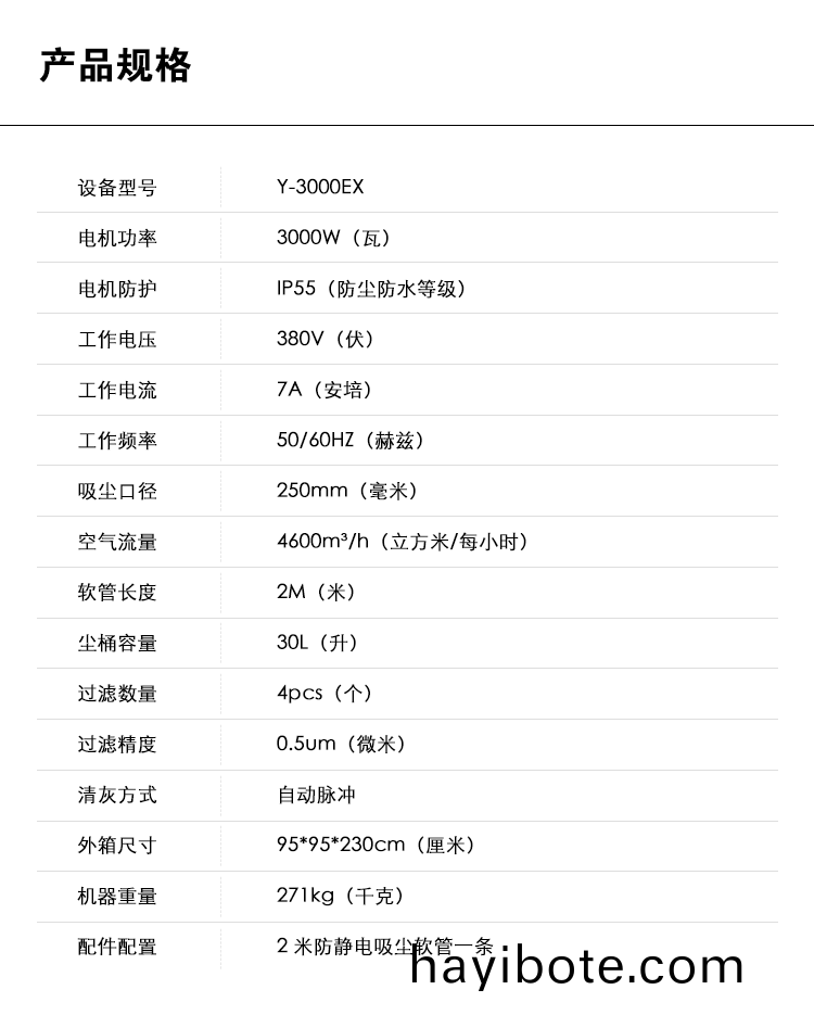 禦衞仕(shi)防(fang)爆除(chu)塵器(qi)Y-3000EX