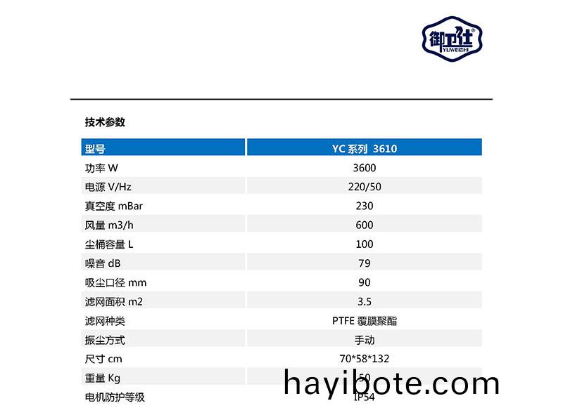 禦衞(wei)仕220V工業吸塵器YC-3610